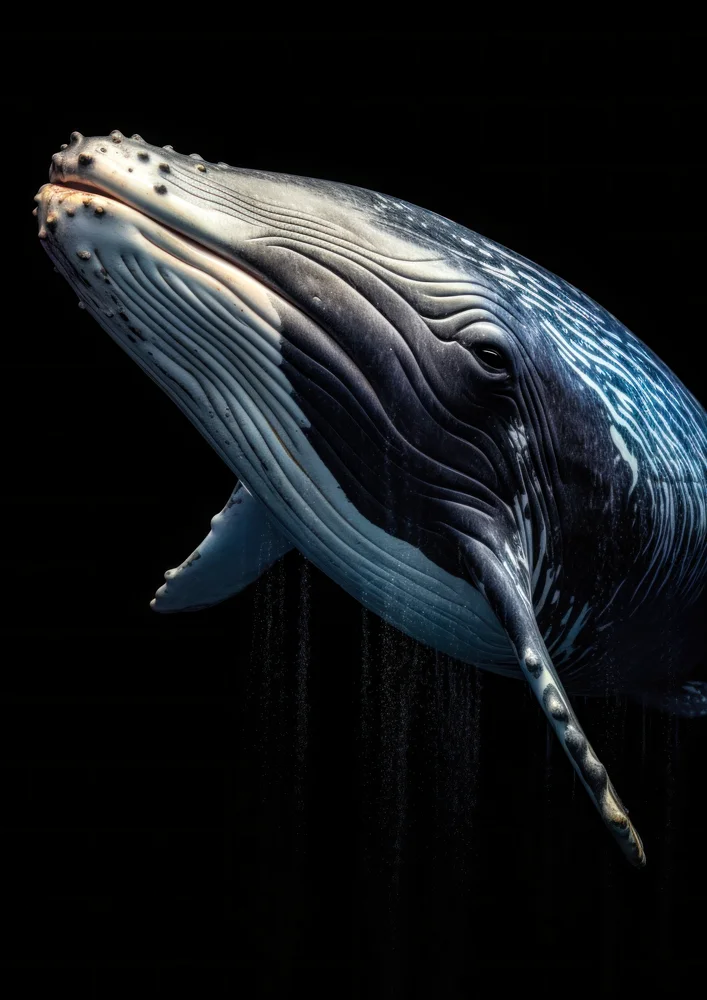 Tablou canvas: Balena Albastră în Apă Întunecată - Thumbnail 2