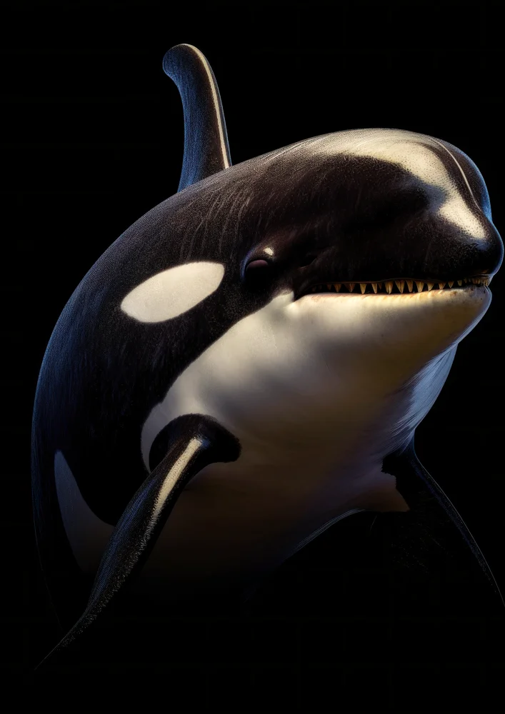 Tablou canvas: Orca Realistă în Apă Întunecată - Thumbnail 2