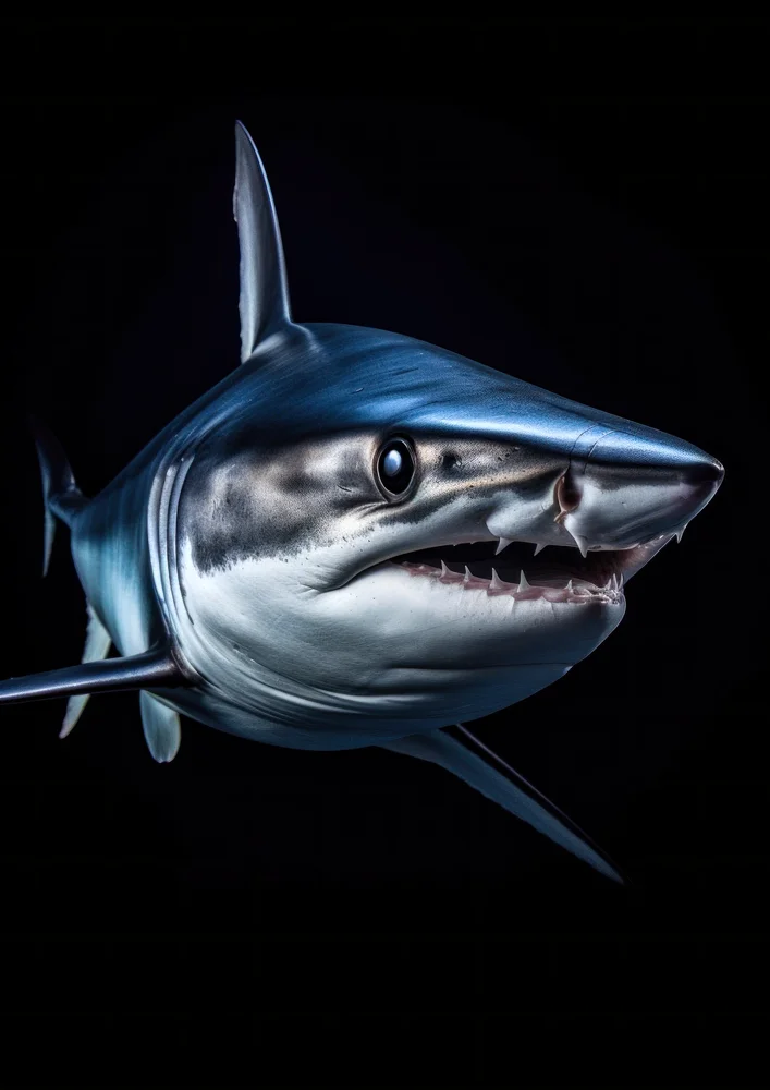 Tablou canvas: Portret Rechin în Albastru Intunecat - Thumbnail 2