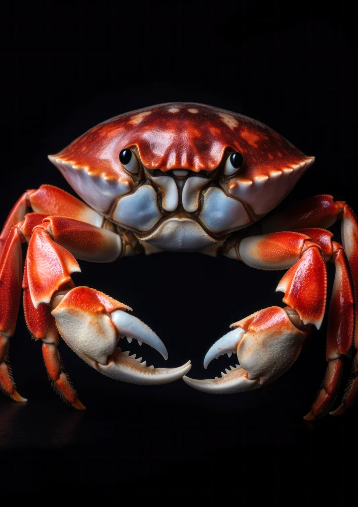 Tablou canvas: Crab Realist pe Fundal Negru (2) - Thumbnail 2