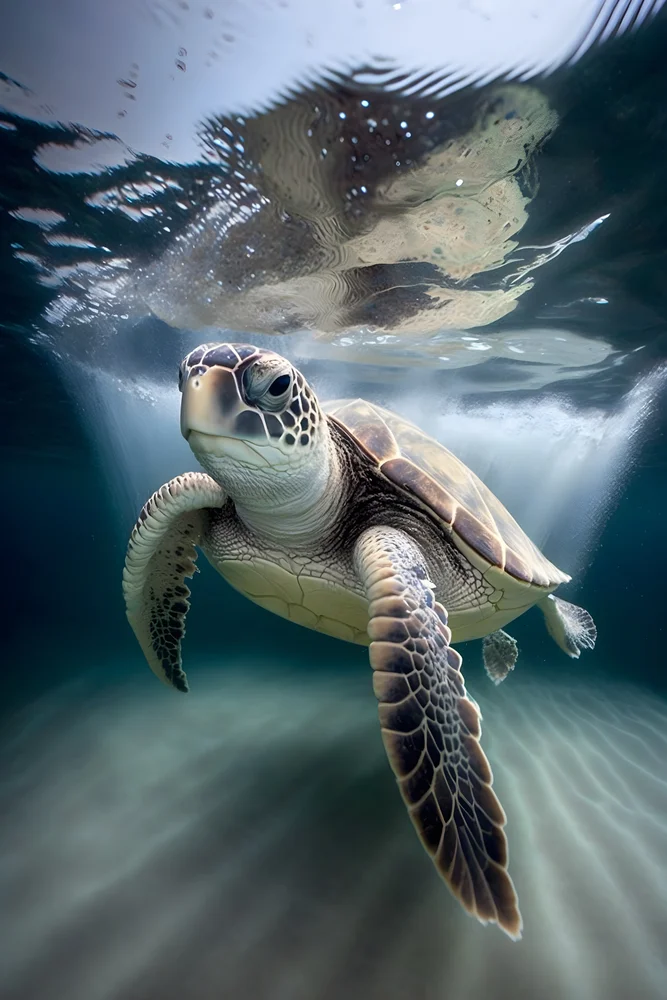 Tablou canvas: Broască Țestoasă în Ocean Limpede - Thumbnail 2