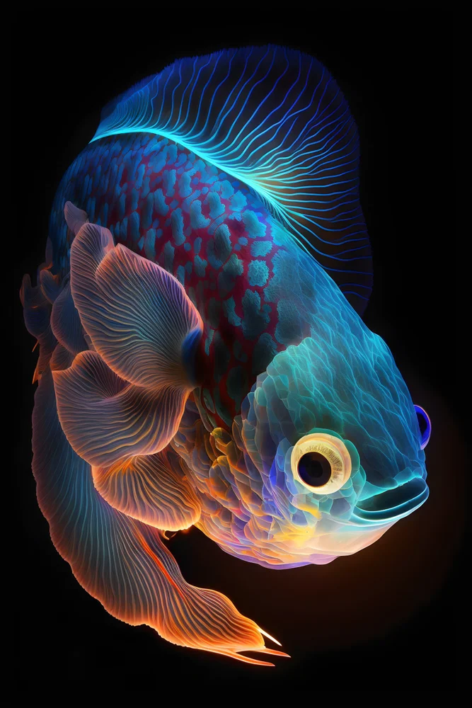 Tablou canvas: Pește Neon în Culori Vibrante - Thumbnail 2