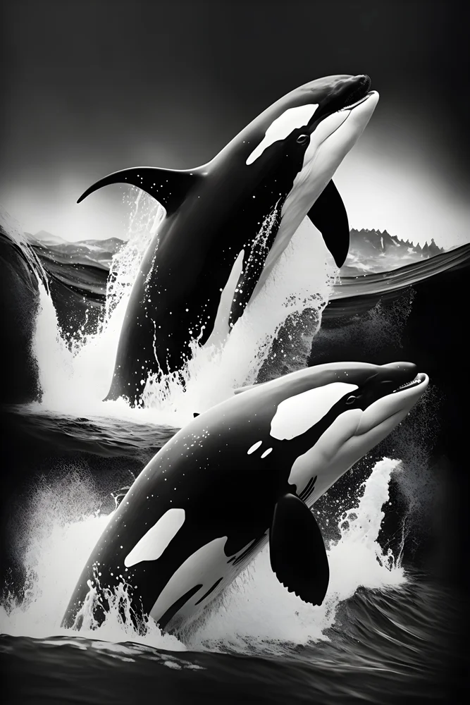 Tablou canvas: Orci Jucăușe în Apă Neagră - Thumbnail 2