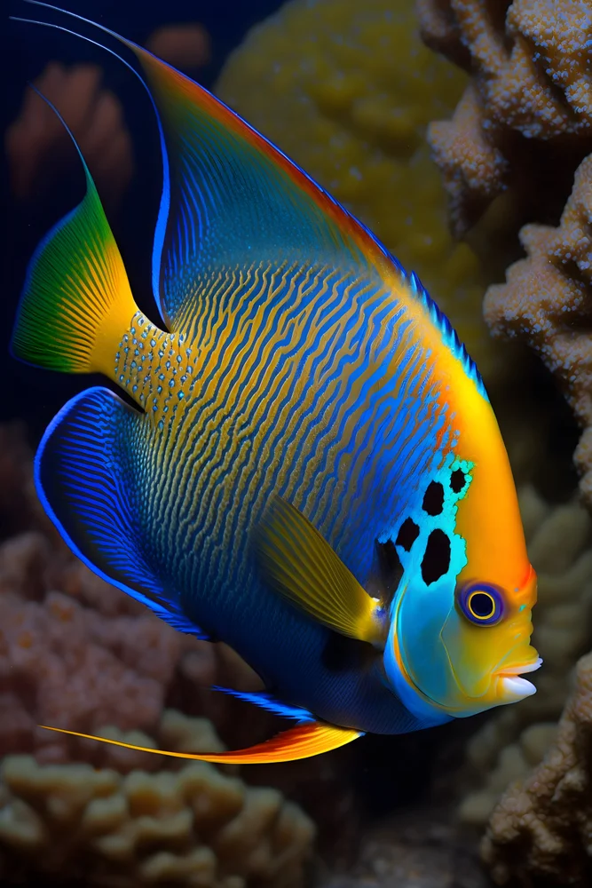 Tablou canvas: Pește Angelic cu Culori Vibrante - Thumbnail 2