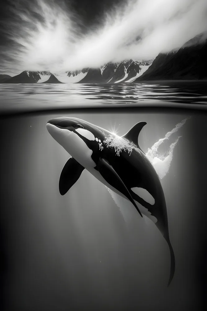 Tablou canvas: Orcă Sub Cielo Dramatic - Thumbnail 2