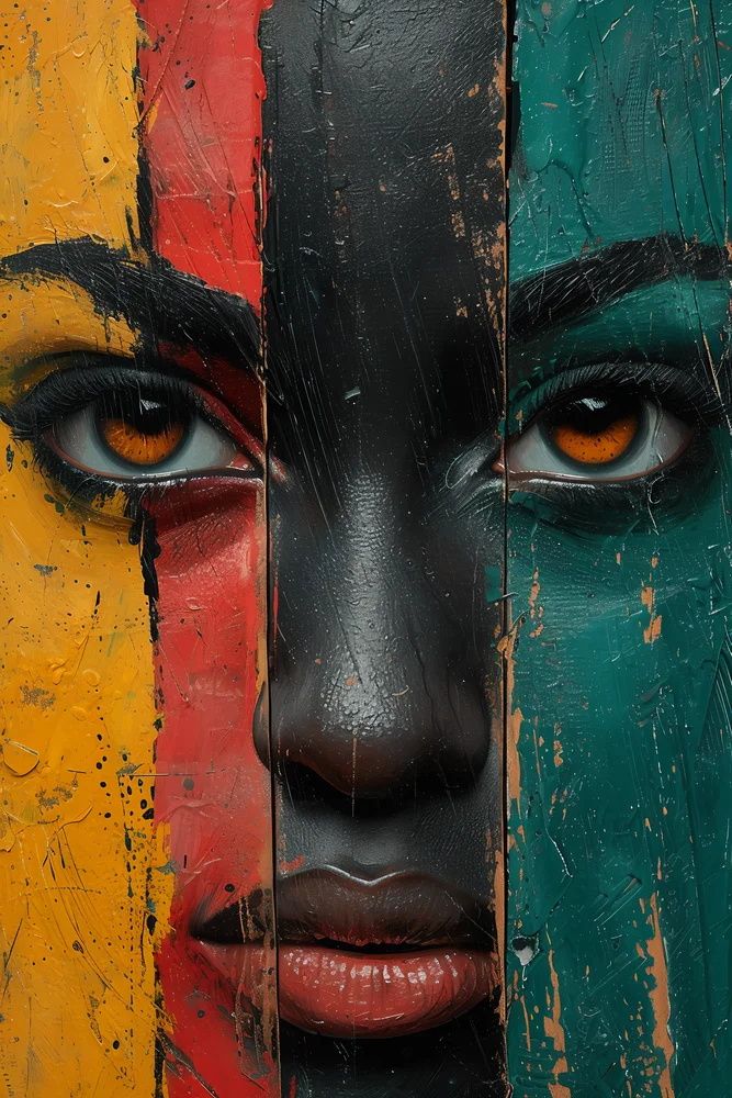 Tablou canvas: Portret Africain în Tonuri Vibrante - Thumbnail 2