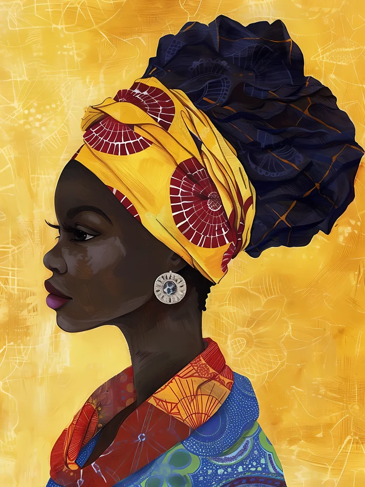 Tablou canvas: Portret Cultural African în Profil - Thumbnail 2