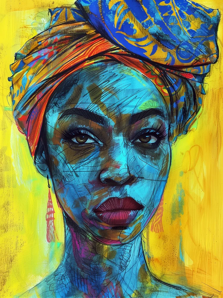 Tablou canvas: Portret Cultural African Vibrant - Thumbnail 2