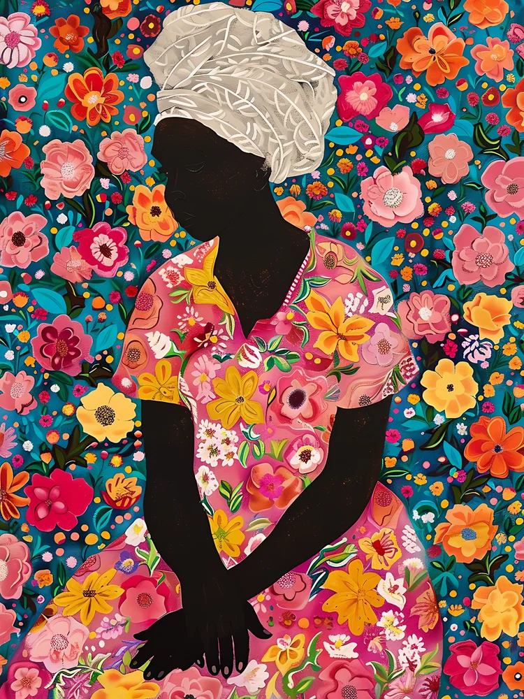 Tablou canvas: Portret Vibrant de Femeie Africană - Thumbnail 2