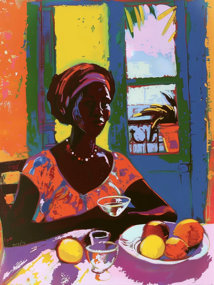 Tablou canvas: Portret African în Culori Vibrante (2) - Thumbnail 2