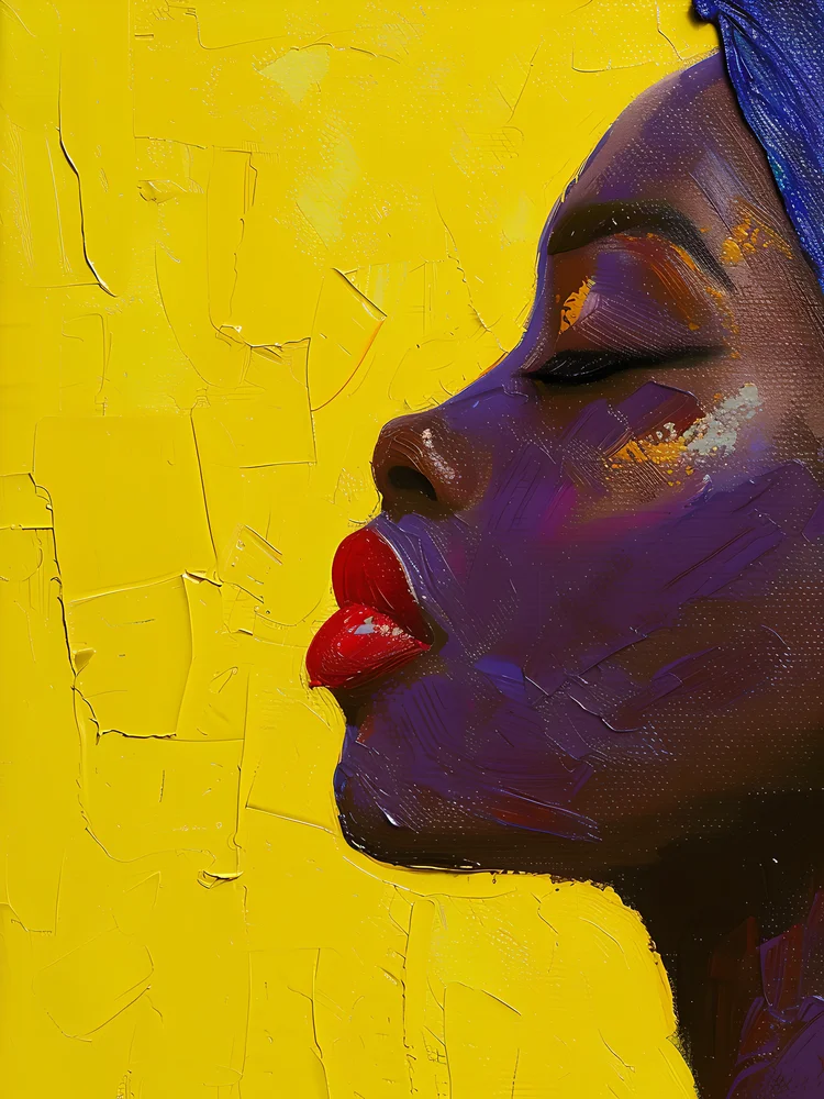 Tablou canvas: Portret African cu Fundal Galben - Thumbnail 2