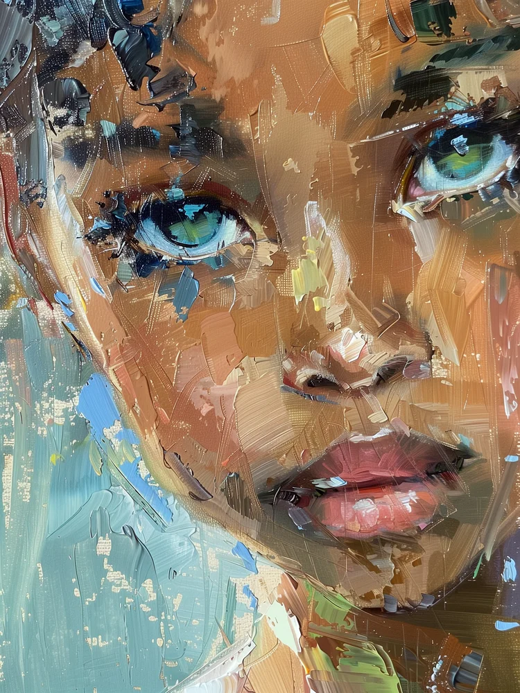 Tablou canvas: Portret African în Texturi Vibrante - Thumbnail 2