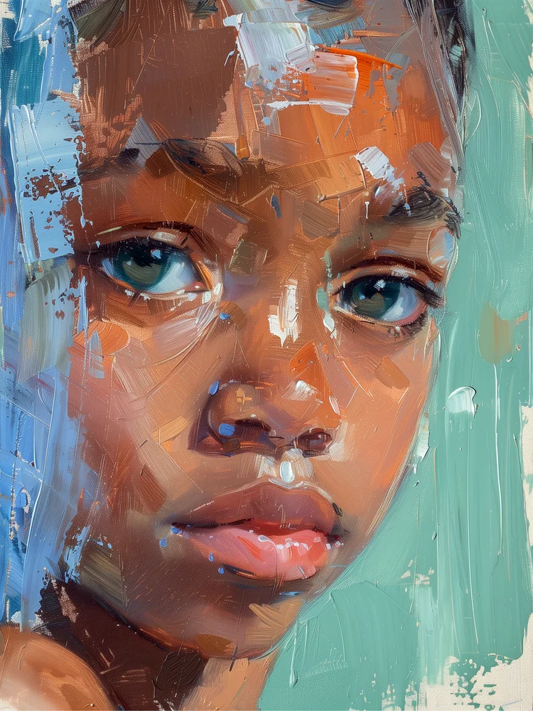 Tablou canvas: Portret Expresiv în Stil African - Thumbnail 2