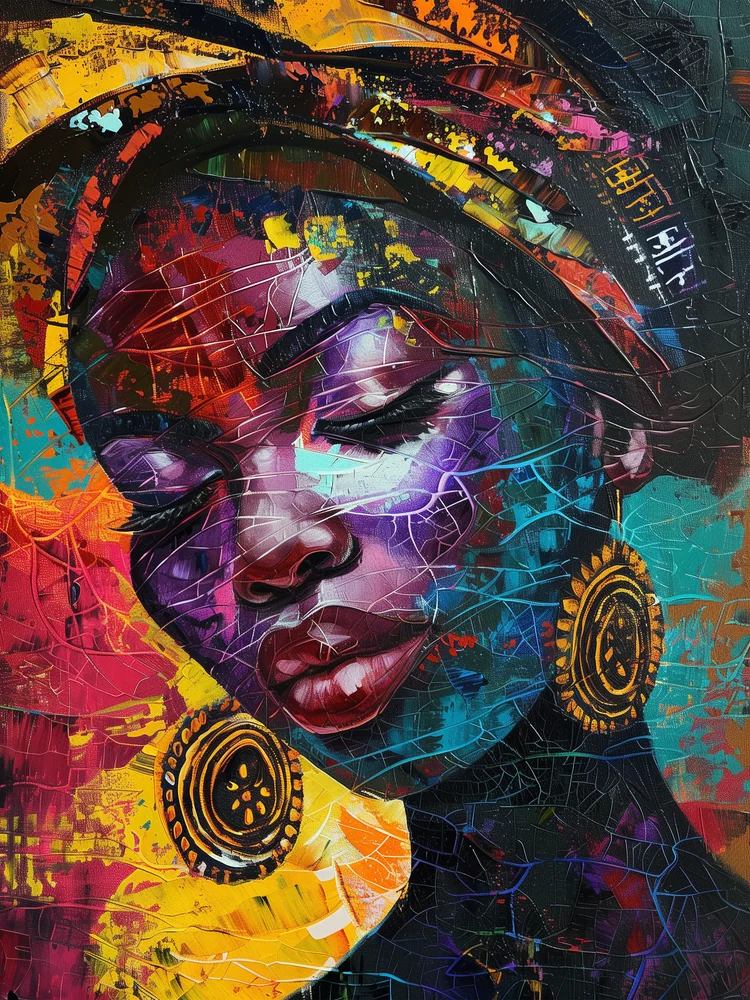 Tablou canvas: Portret Vibrant al Culturii Africane - Thumbnail 2
