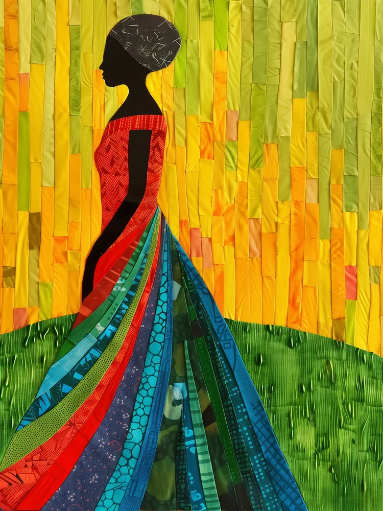 Tablou canvas: Siluetă Africană în Culori Vibrante - Thumbnail 2