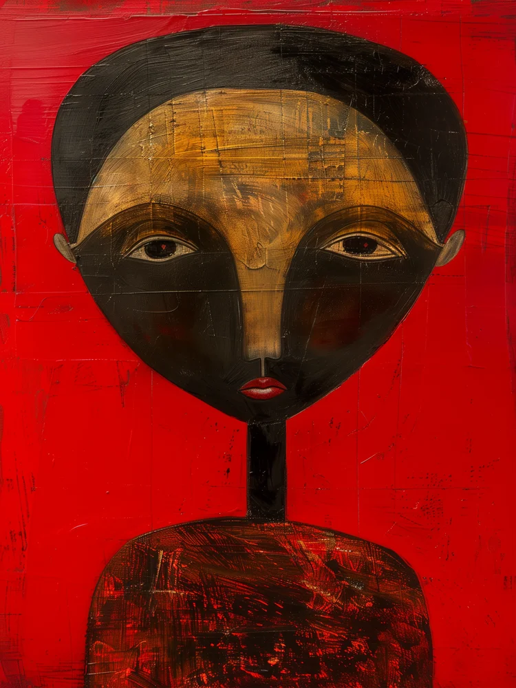 Tablou canvas: Portret Contemporan cu Influențe Africane - Thumbnail 2