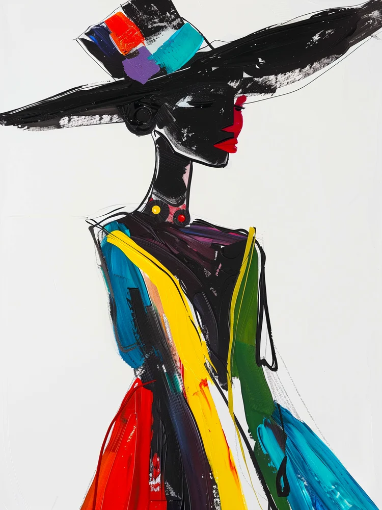 Tablou canvas: Portret Stilizat cu Motive Africane - Thumbnail 2