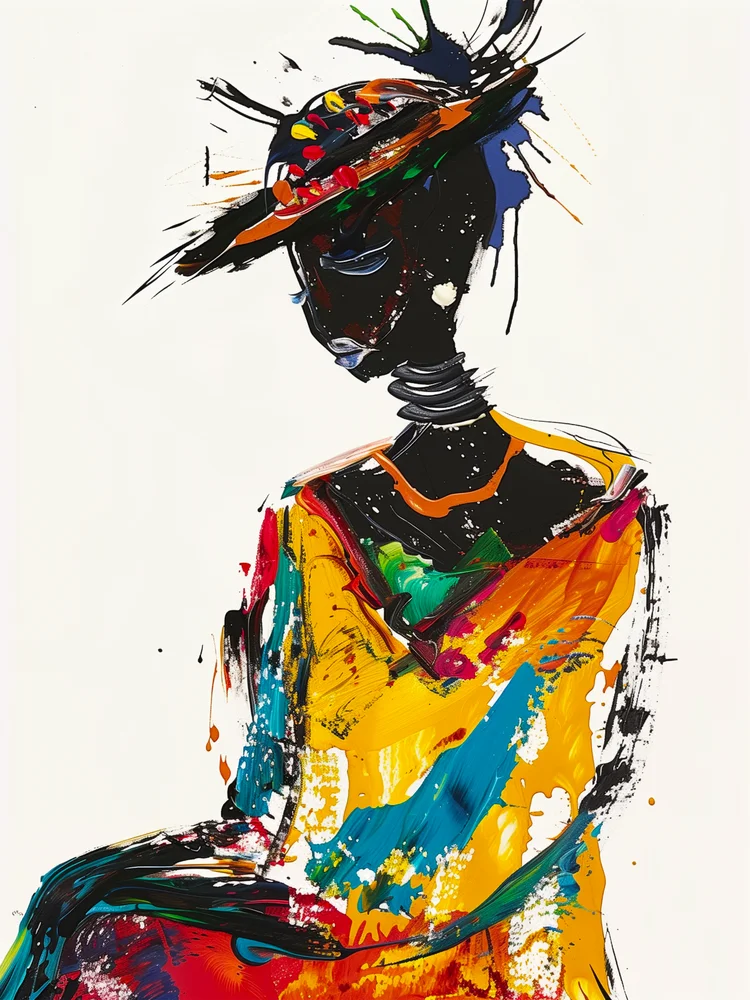 Tablou canvas: Portret African în Paletă Vibrantă - Thumbnail 2