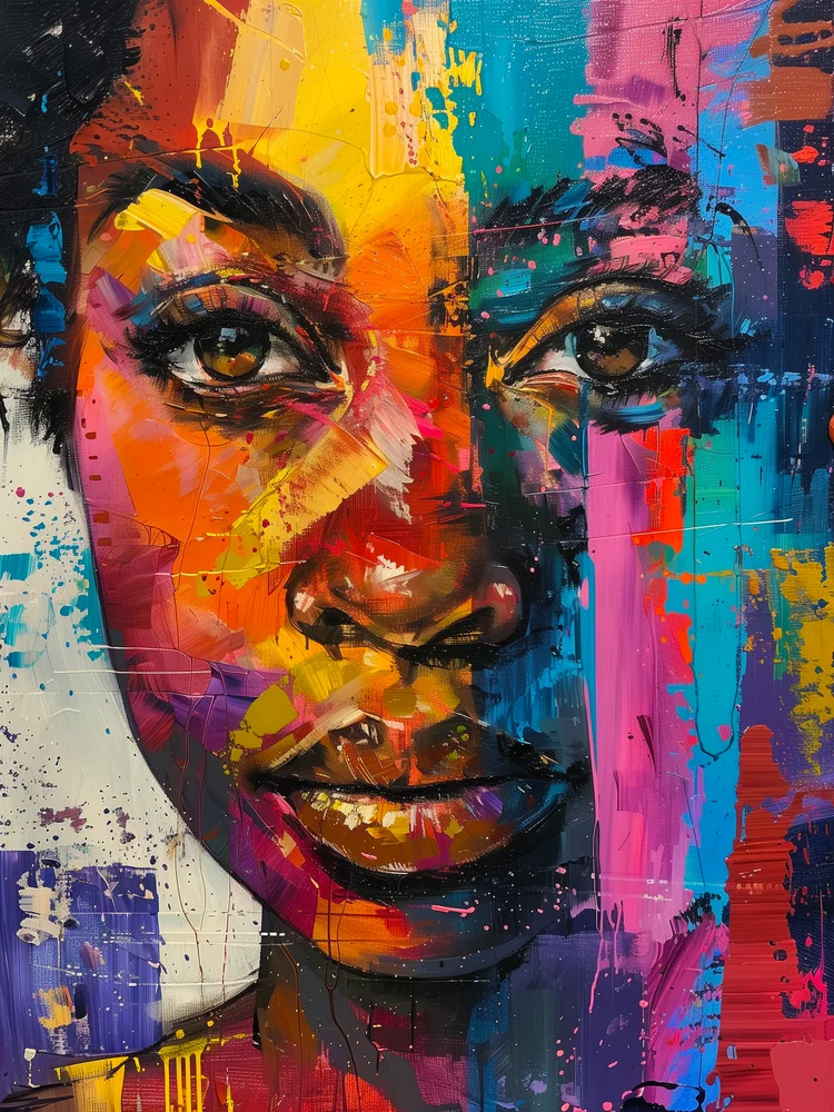 Tablou canvas: Portret African în Culori Vibrante 2 - Thumbnail 2