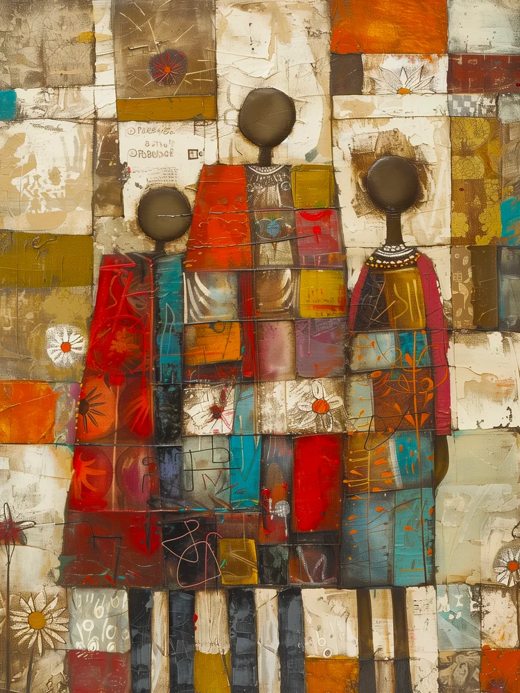 Tablou canvas: Figuri Abstracte în Stil African - Thumbnail 2