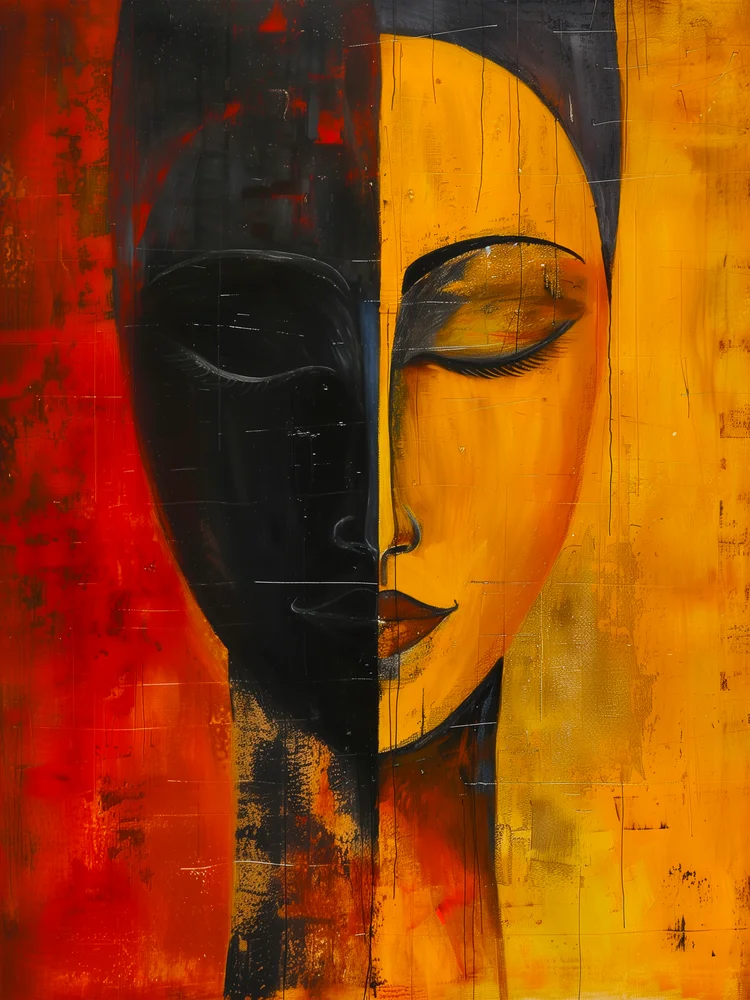 Tablou canvas: Portret Abstract în Culori Africane - Thumbnail 2