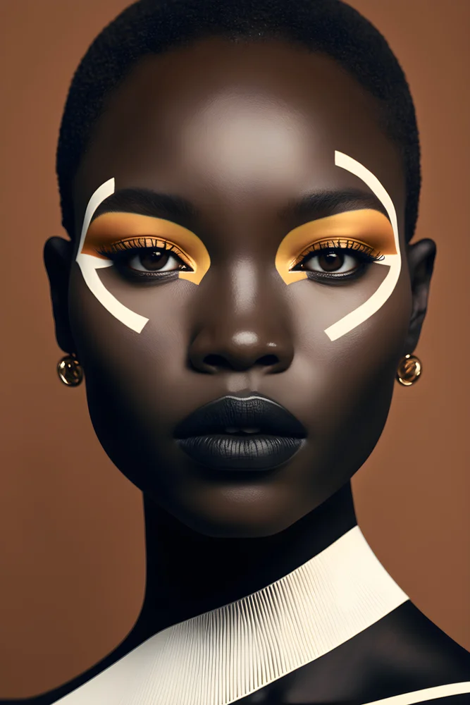 Tablou canvas: Portret Artistic cu Accente Africane - Thumbnail 2