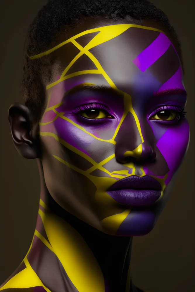 Tablou canvas: Portret Abstract în Tonuri Africane (2) - Thumbnail 2