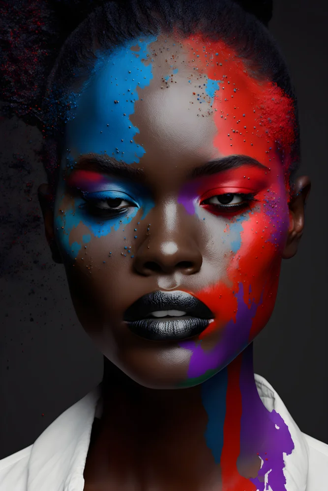 Tablou canvas: Portret în Culori Vibrante - Thumbnail 2