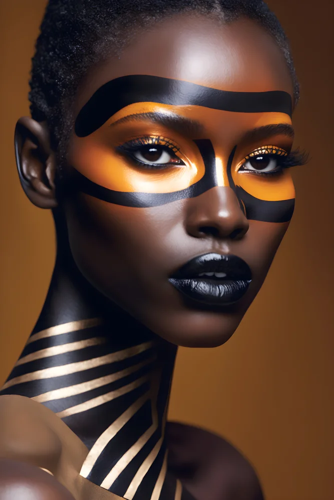 Tablou canvas: Portret cu Elemente Africane - Thumbnail 2