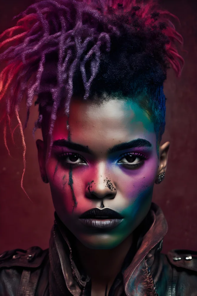 Tablou canvas: Portret Contemporan cu Elemente Africane - Thumbnail 2