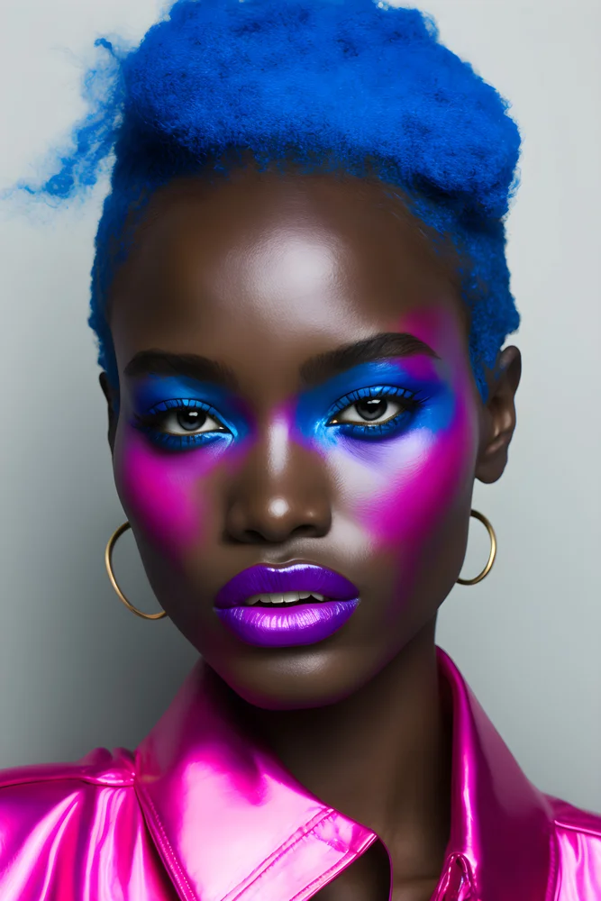 Tablou canvas: Portret Vibrant cu Accente Africane - Thumbnail 2