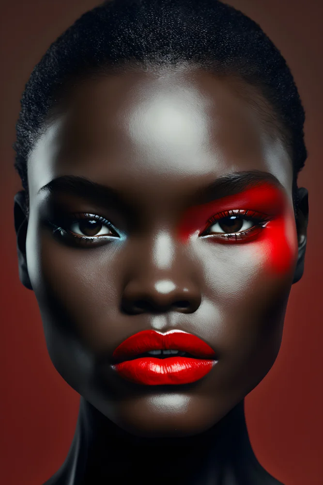 Tablou canvas: Portret Expresiv cu Accente Africane - Thumbnail 2