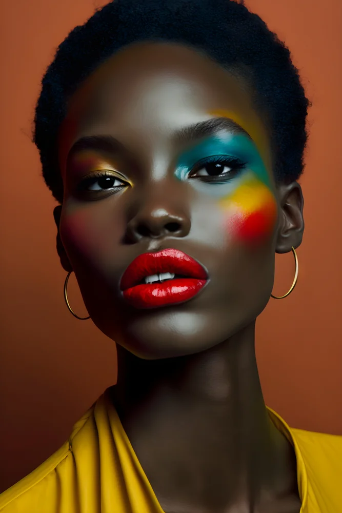 Tablou canvas: Portret Expresiv în Culori Vibrante - Thumbnail 2