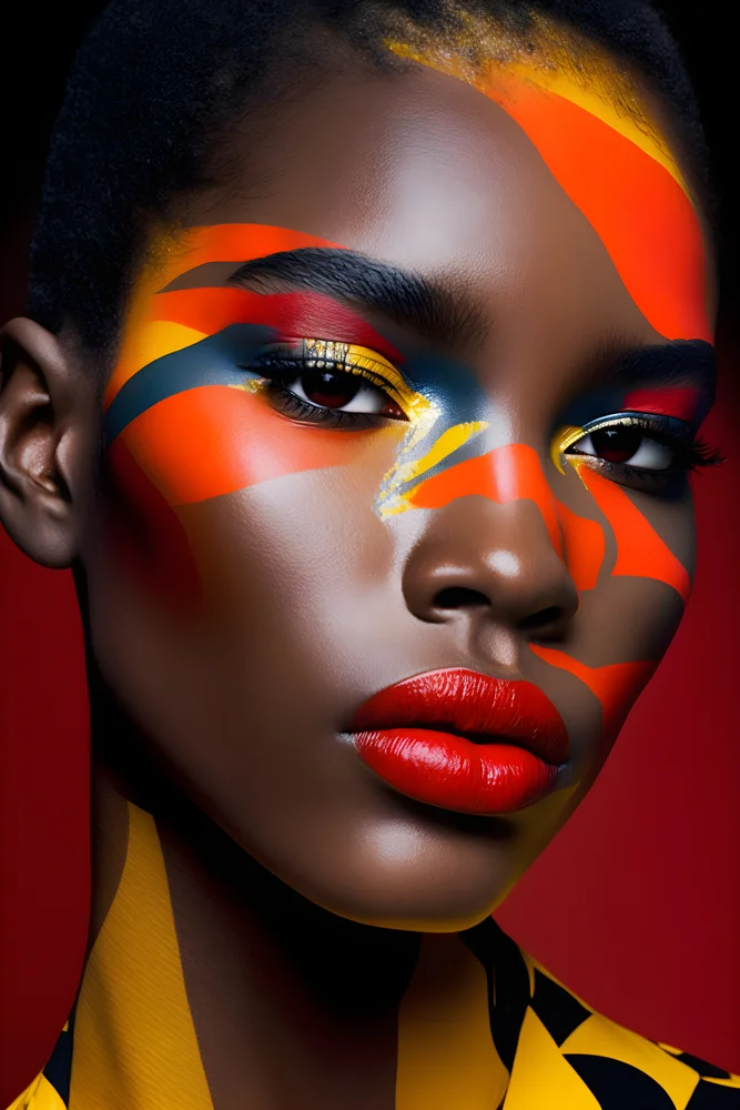 Tablou canvas: Portret African în Culori Vibrante 5 - Thumbnail 2