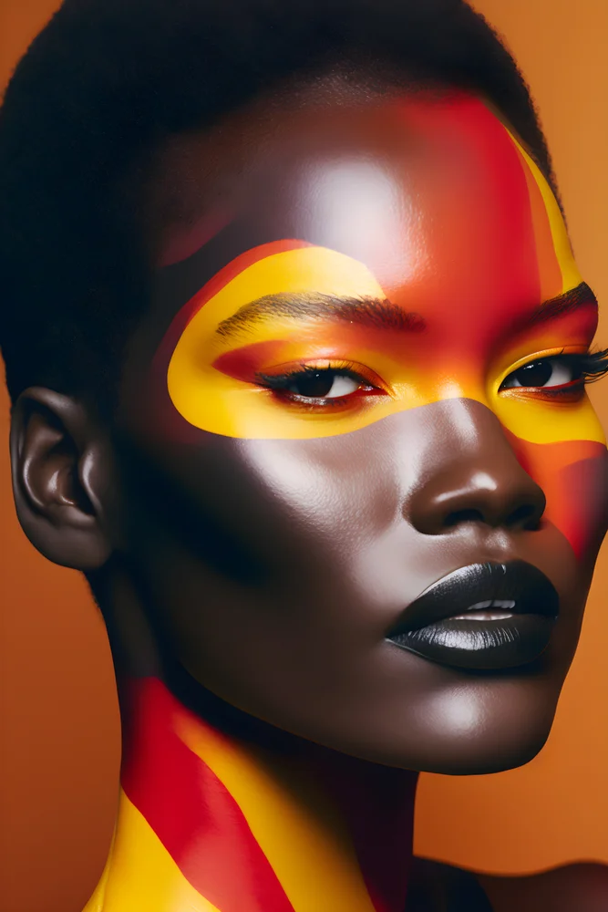 Tablou canvas: Portret Artistic în Culori Africane - Thumbnail 2