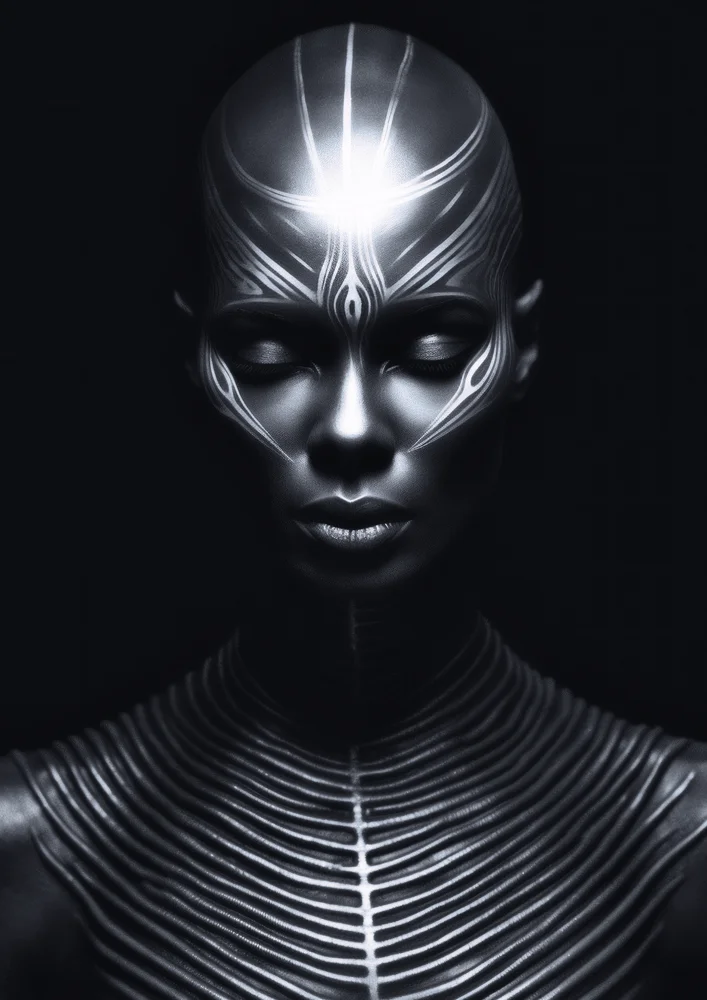 Tablou canvas: Portret Modern cu Elemente Tribale - Thumbnail 2