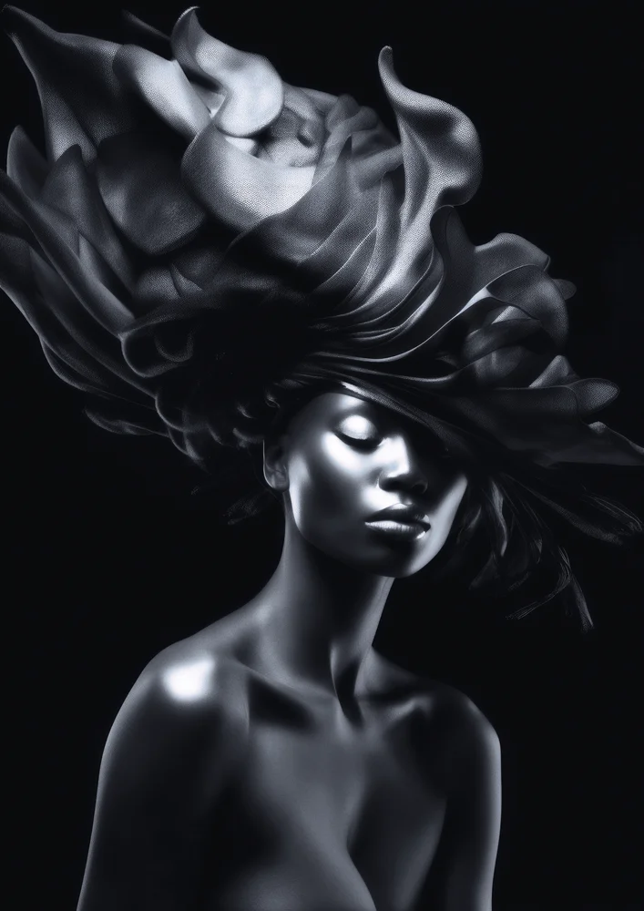 Tablou canvas: Portret Prismatic în Tonuri Monocrome - Thumbnail 2