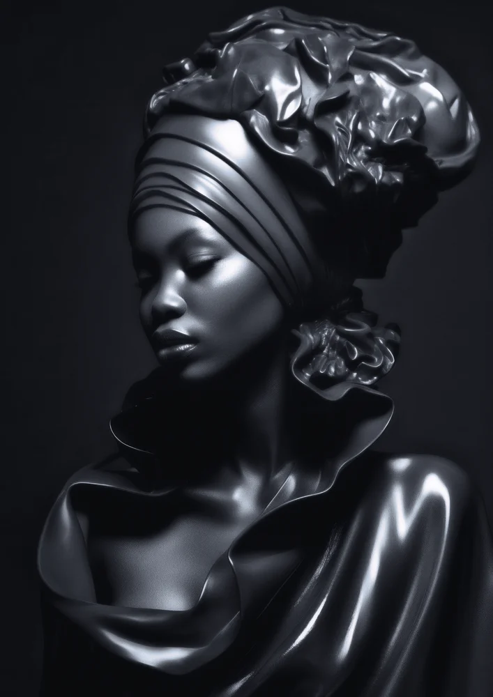 Tablou canvas: Portret Elegant în Stil Sculptural - Thumbnail 2