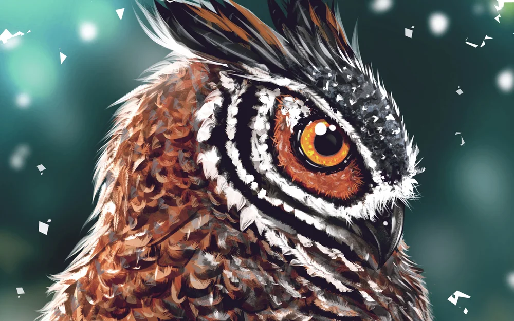 Tablou canvas: Portret Bufniță în Detalii Realiste - Thumbnail 2