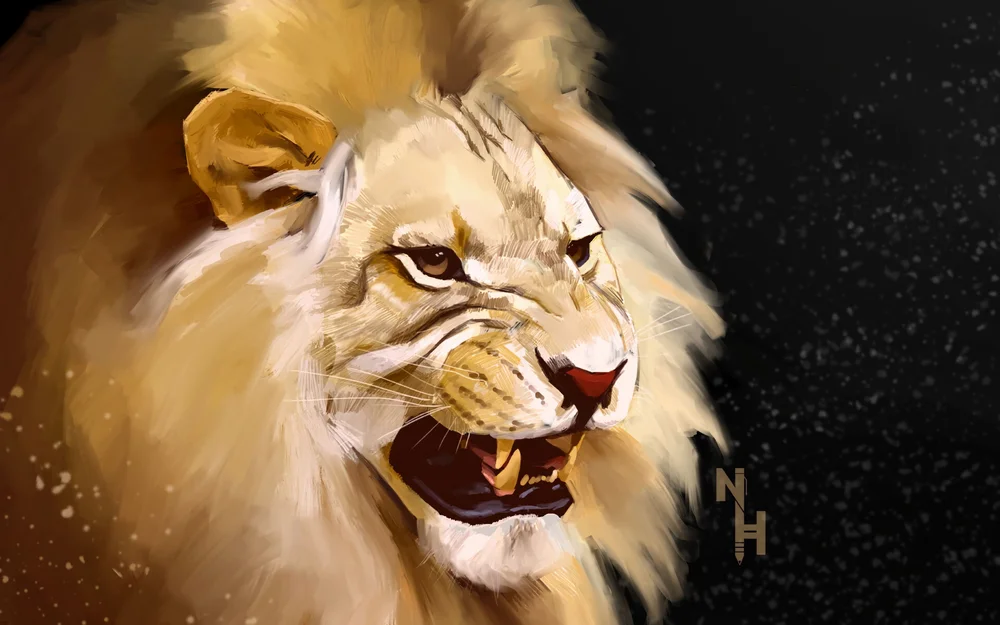 Tablou canvas: Portret de Leu în Tensiune - Thumbnail 2