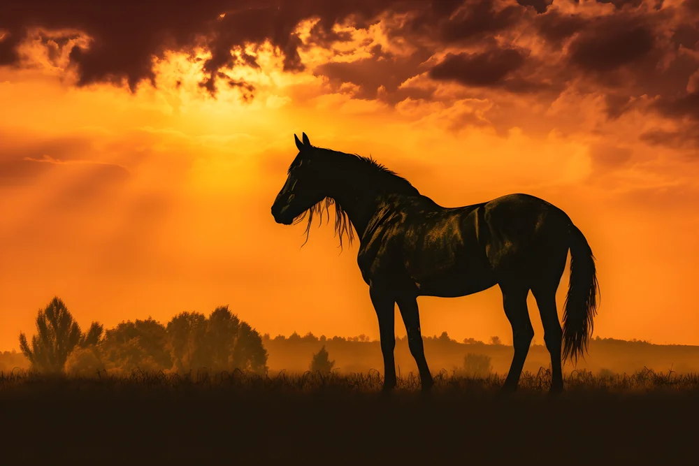 Tablou canvas: Siluetă de Cal la Apus - Thumbnail 2