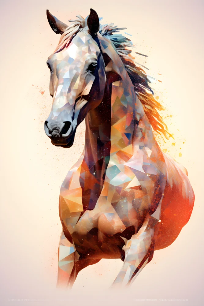 Tablou canvas: Cal în Stil Geometric Colorat - Thumbnail 2