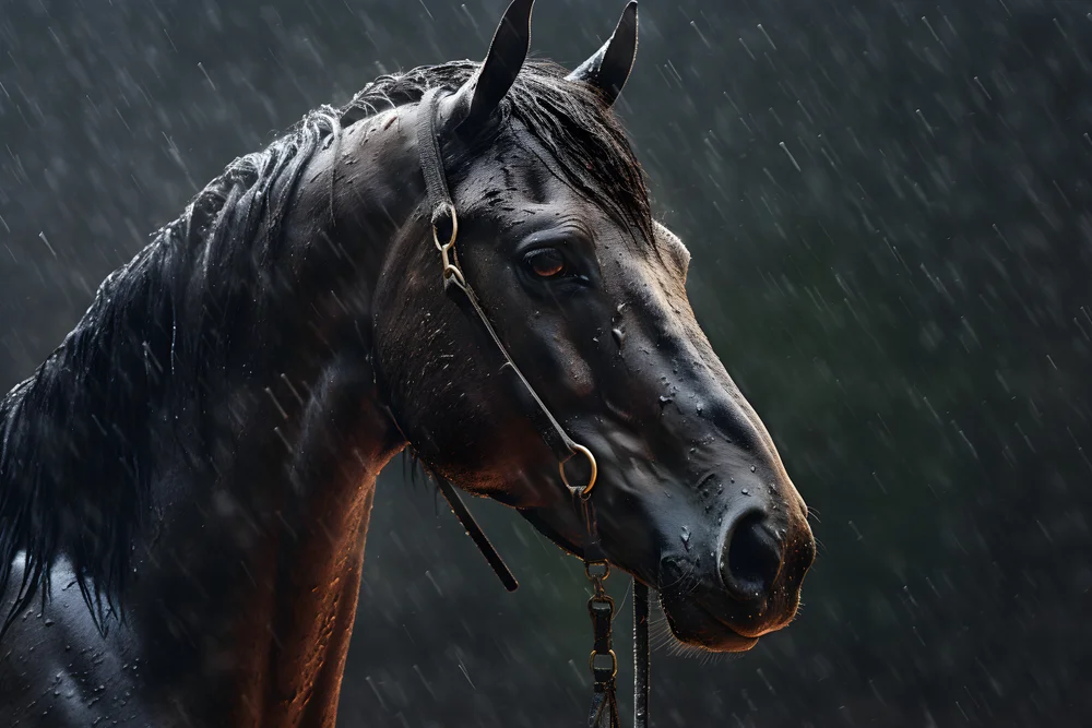 Tablou canvas: Portret Cal în Ploaie - Thumbnail 2