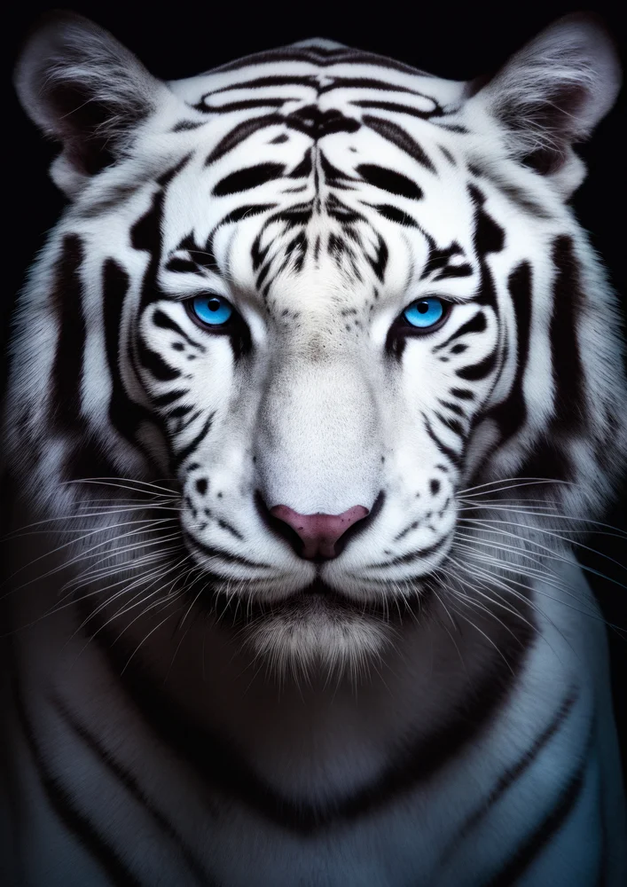 Tablou canvas: Portret Tigru Alb cu Ochi Albaștri - Thumbnail 2