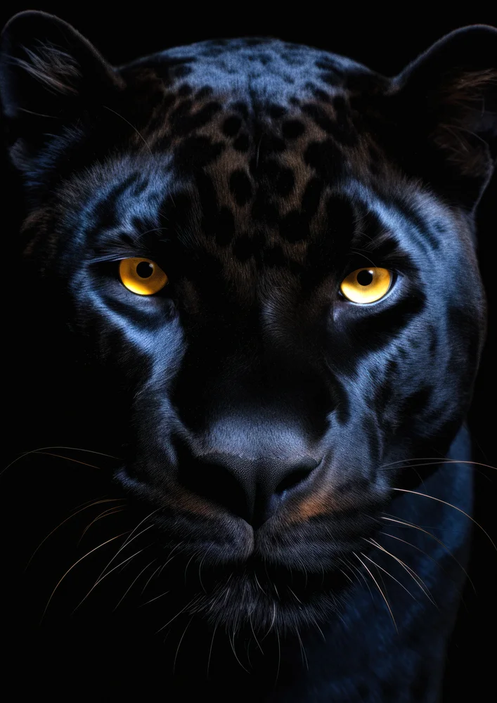 Tablou canvas: Portret Panteră Neagră cu Ochi Aurii - Thumbnail 2