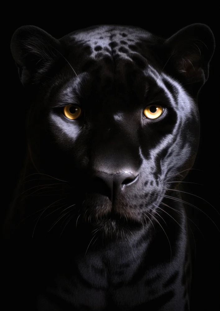 Tablou canvas: Portret de Panteră Neagră în Detalii - Thumbnail 2