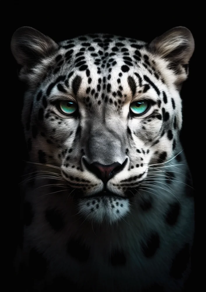 Tablou canvas: Portret Leopard cu Ochi Verzi Intensi - Thumbnail 2