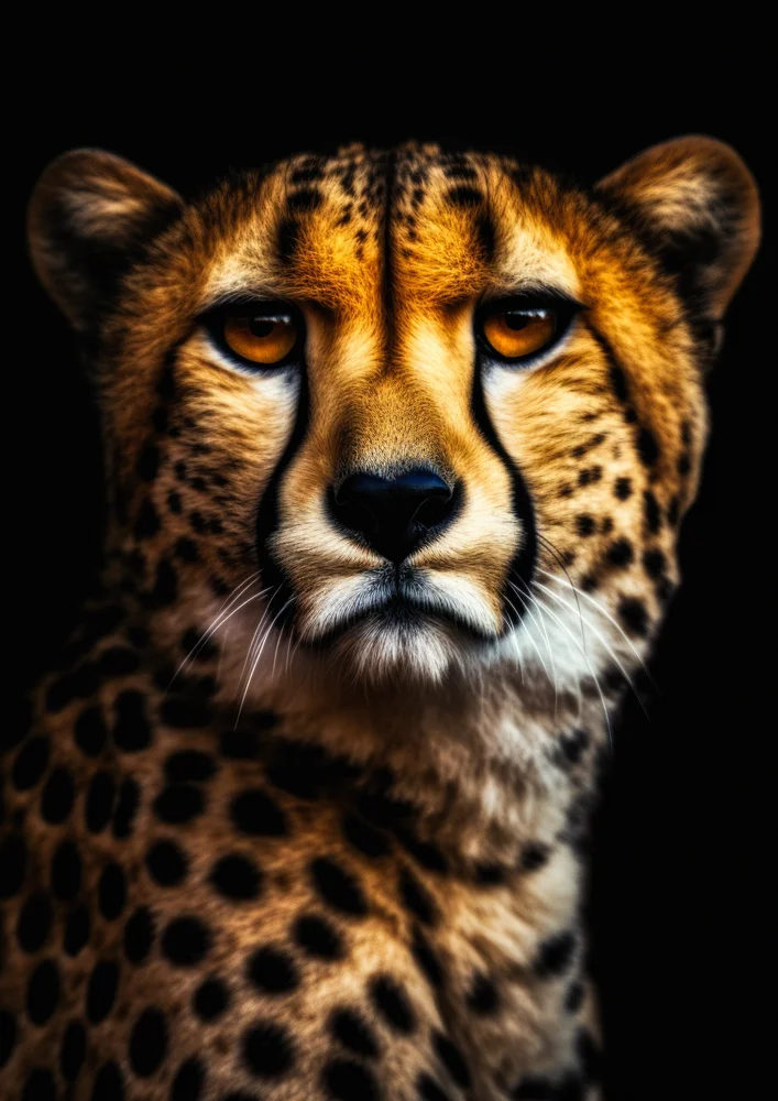 Tablou canvas: Portret Realist de Gepard în Contrast Întunecat - Thumbnail 2