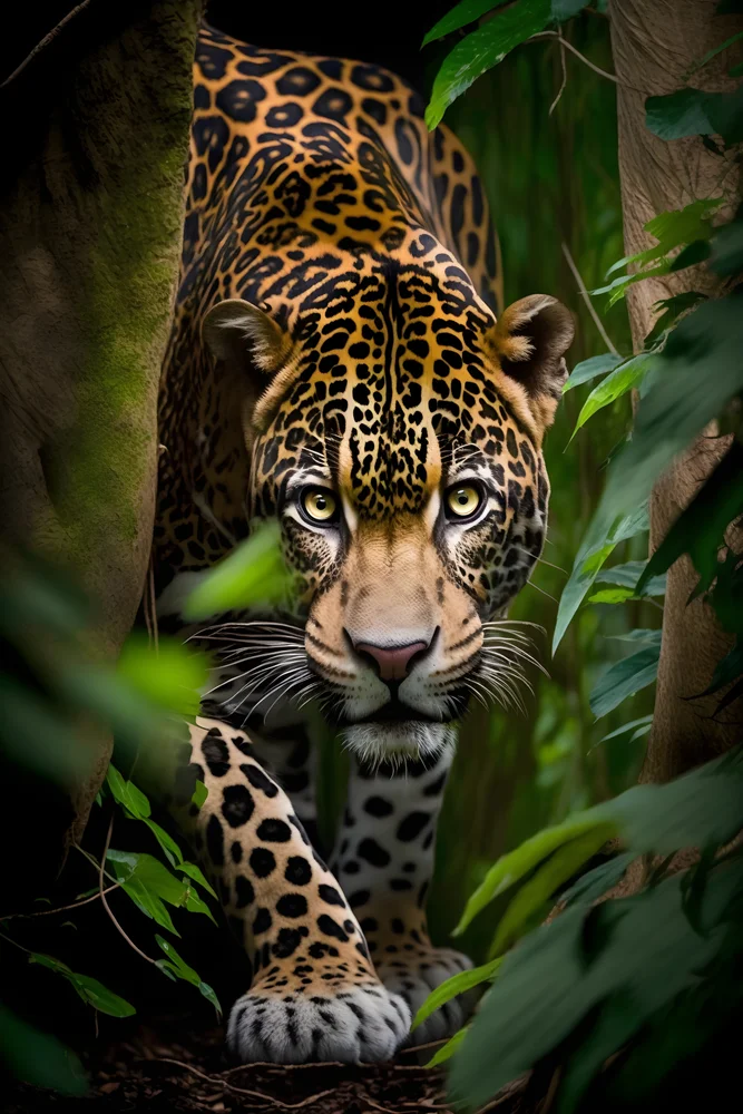 Tablou canvas: Jaguar în Junglă, Privire Intensă - Thumbnail 2