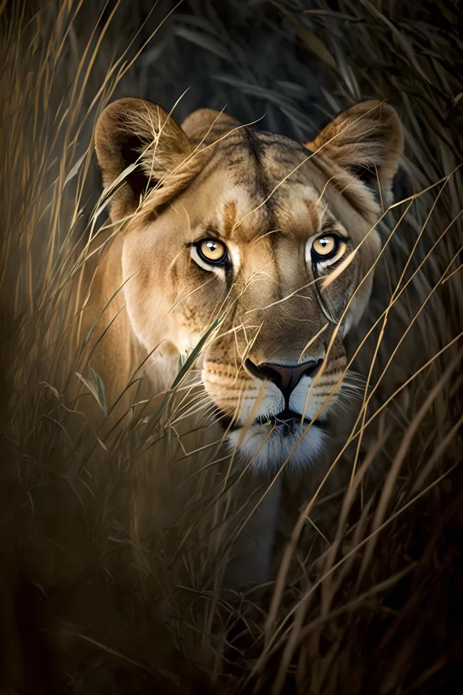 Tablou canvas: Privirea Intimidantă a Leoaicei - Thumbnail 2